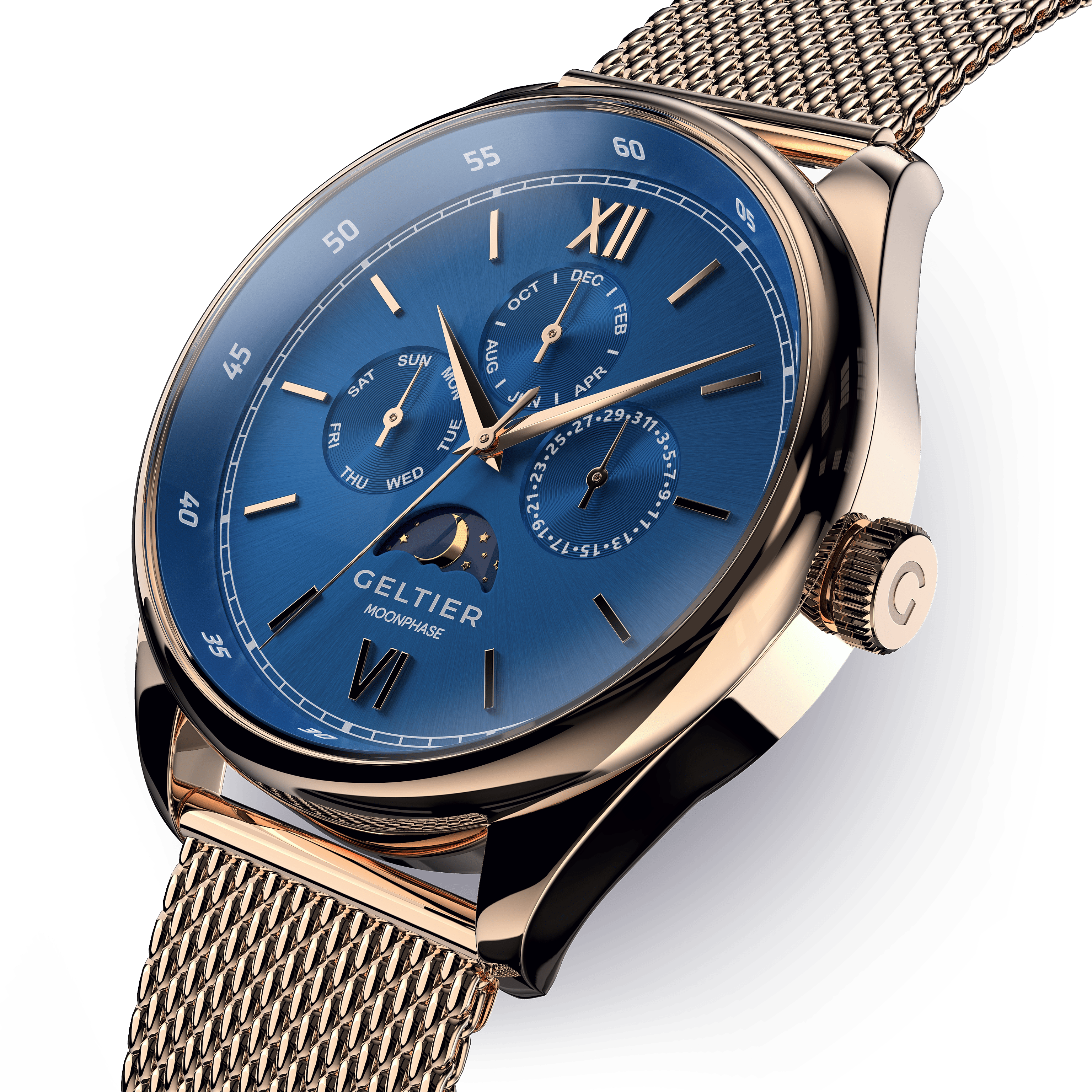 CRESCENT - Classic Blue Gold Steel - Geltier