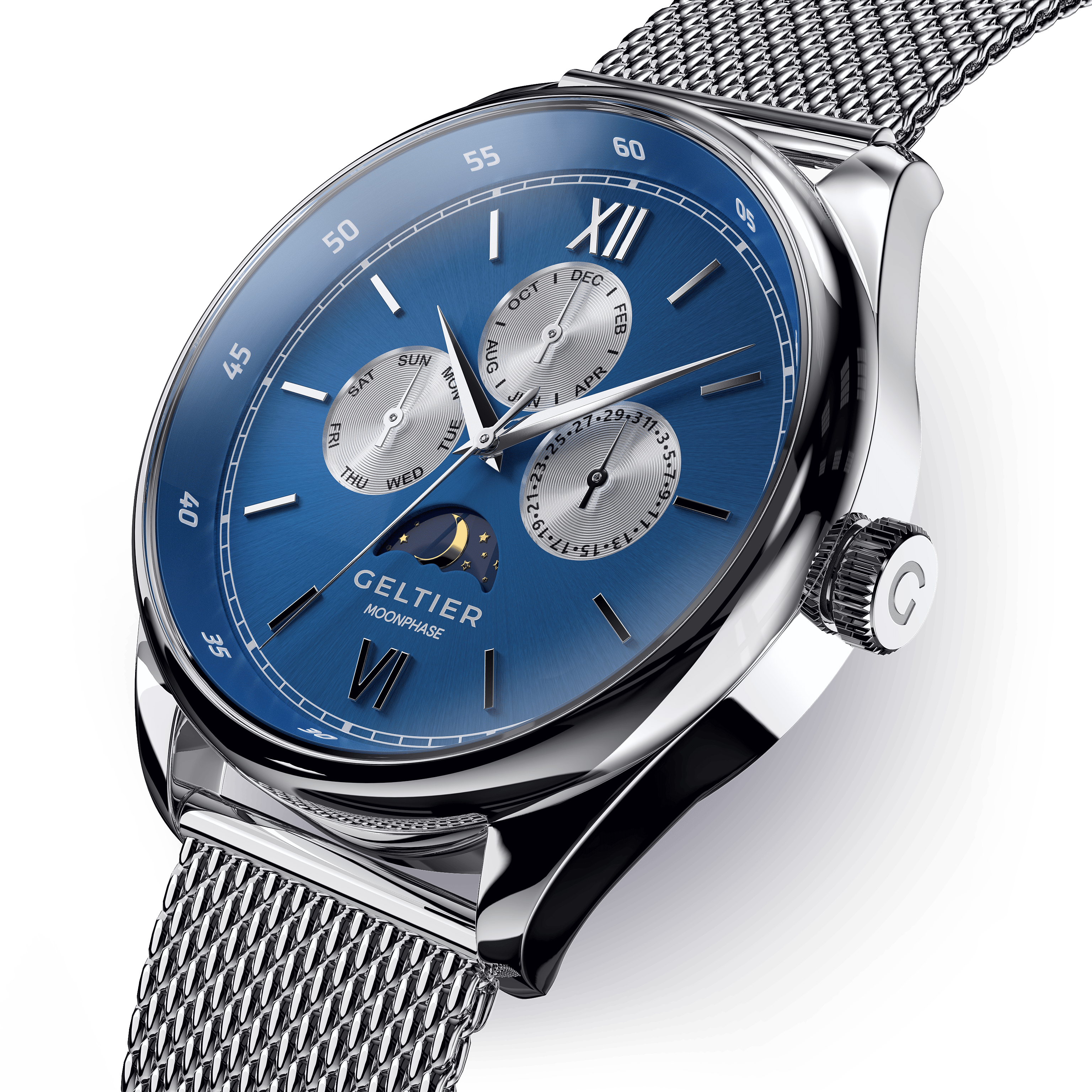 CRESCENT - Classic Blue Silver Steel - Geltier
