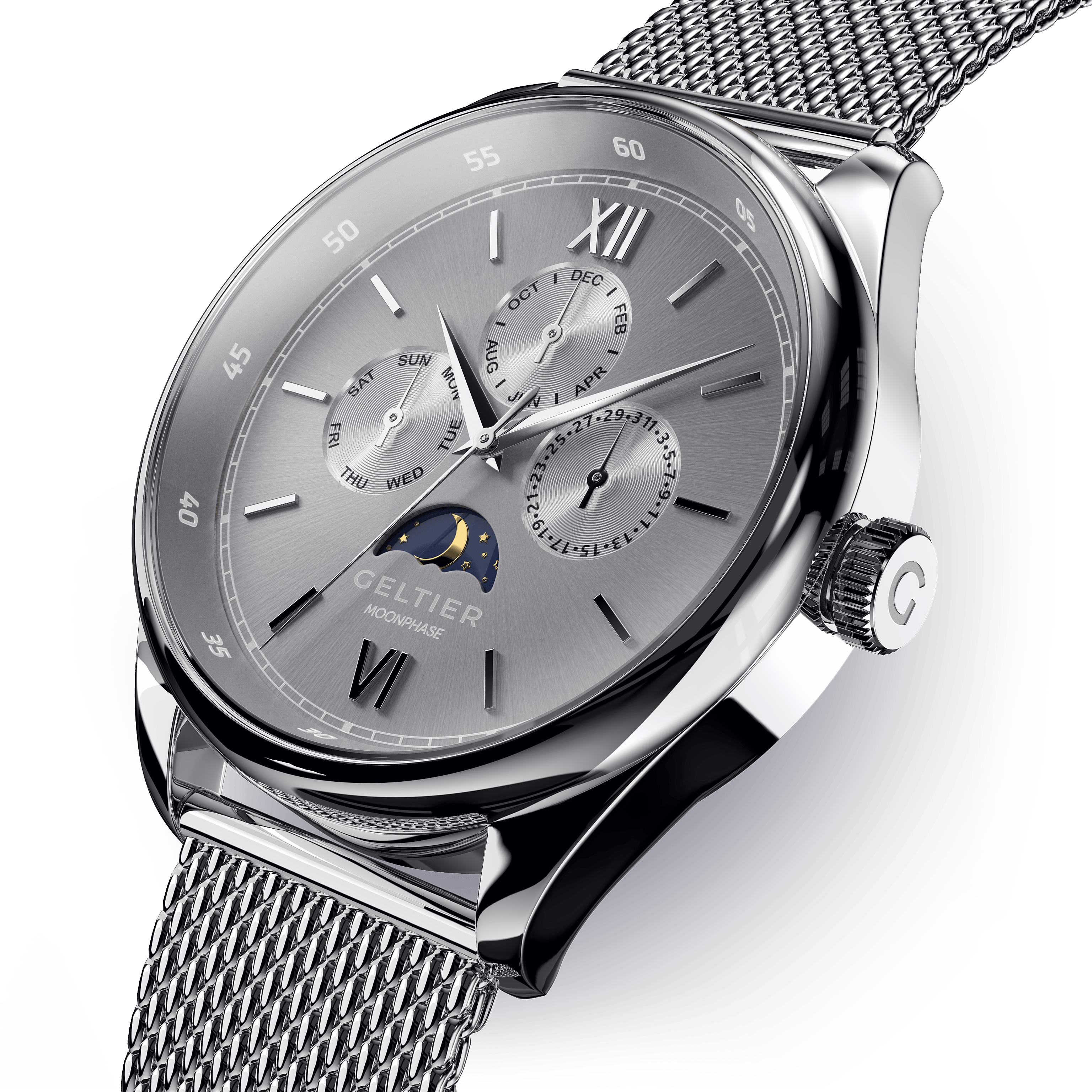 CRESCENT - Cool Gray Silver Steel - Geltier
